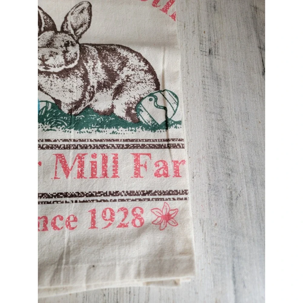 Easter greetings Sawyer Mill Farm bunny‎ kitchen towel spring accessory